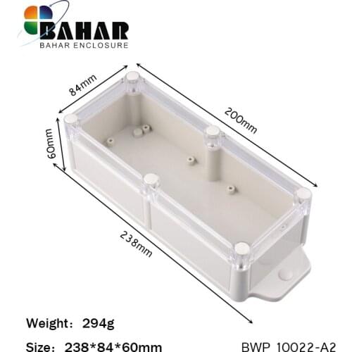 5PCS/lot waterproof plastic wall-mounted project enclosure abs housing DIY junction control box for electronic 238*84*60mm