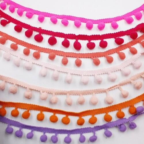 5 Yards Pom Pom Trim Ball 12 mm MINI Pearl Pompom Fringe Ribbon Sewing Lace Kintted Fabric Handmade DIY Craft Accessories