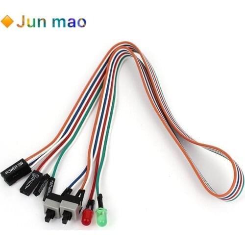 68CM Slim ATX PC Compute Motherboard Power Cable Original On/Off/Reset with LED Light PC Power Reset Switch Push Button Switch