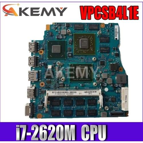 Akemy 13.3 inch For SONY VPCSB1AGX VPCSB Laptop Motherboard MBX-237 A1820750A HM67 i7-2620M 4GB RAM HD 6630M 1GB 100% Tested
