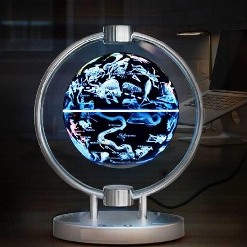 Anti-gravity rotating magnetic levitation suspended in air float, and base with mirror and LED light