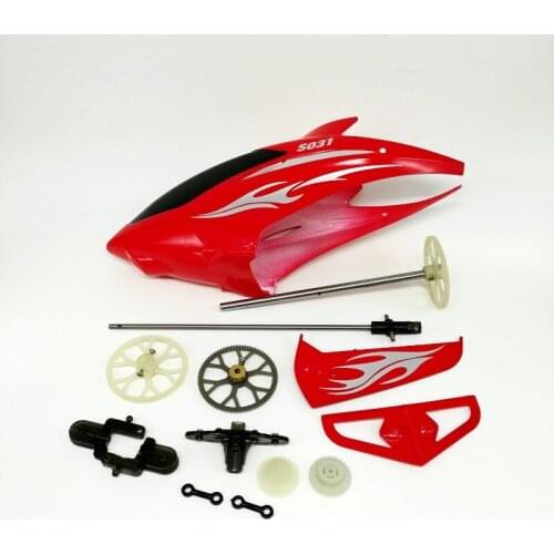 Free Shipping SYMA S031 S031G Connect Buckle Inner Shaft Gears Head Cover Main Blade Grip Set R/C Spare Parts Helicopter