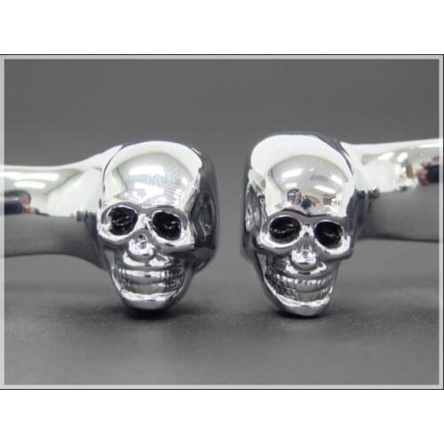 Freeshipping CHROME SKULL BRAKE CLUTCH LEVERS for 96-07 Harley Road King Glide Electra Ultra