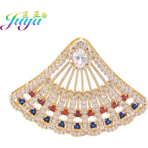 Juya DIY Hollow Decorative Element Fans Connector Pendants For Women Handmade Natural Stone Pearls Necklace Making