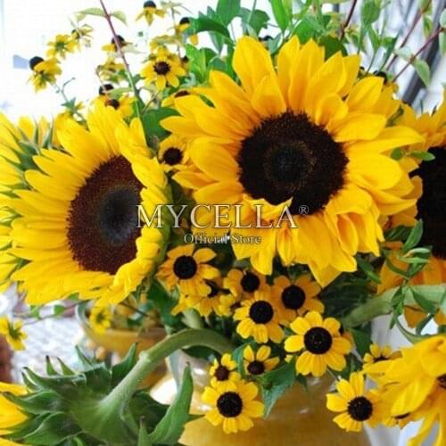 Sunflower Picture 5D DIY Diamond Painting Full Round Diamond Embroidery Cross Stitch Home Decor Needlework flower Crafts Gift