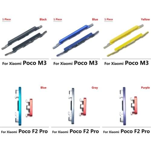 For Xiaomi Poco M3 New Power On Off + Volume Up Down Side Key Button Replacement Parts For Xiaomi Poco F2 Pro button