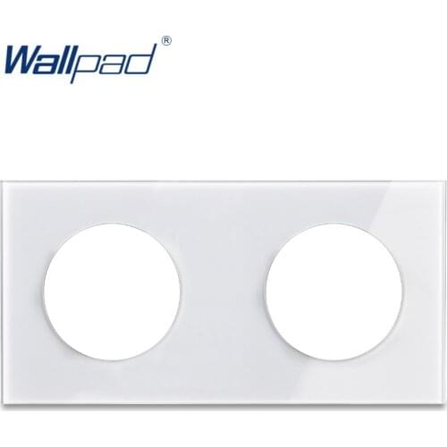 L6 DIY Customization Double 2 Gang Glass Frame Plate White Black Grey For L6 Wall Light Switch Socket Inserts