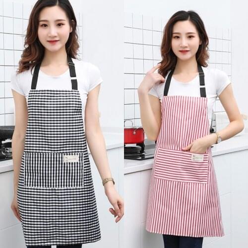 Lightweight adjustable sleeveless non-stick hair apron was thin and striped kitchen textile factory work clothes hanging neck