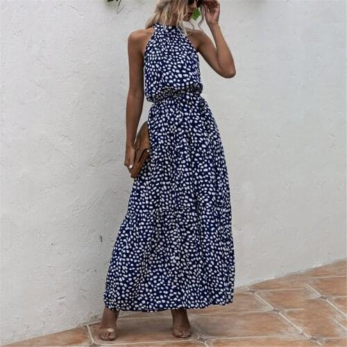 Summer Dress 2021 Off Shoulder Women Dot&floral Print Boho Long Dress Evening Party Beach Dress Sundress Платья Для Женщин