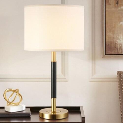 Copper table lamp American style for living room Crystal lamp luxury Bedroom bedside lamp decorated led lamps