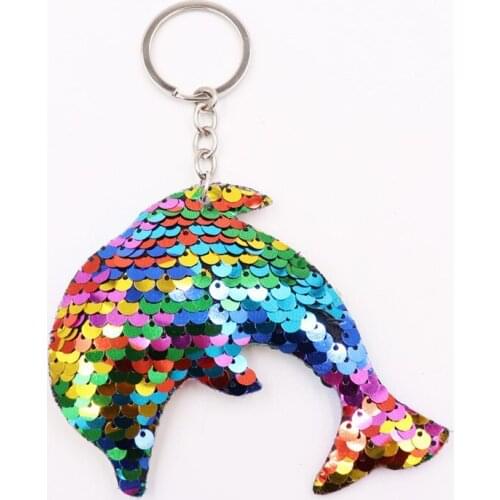 Cute Sequins Cat Keychain Pendent Fashion Animal Women Purse Bag Car Pendant Key Chain Ring Holder Gifts Accessories Wholesale