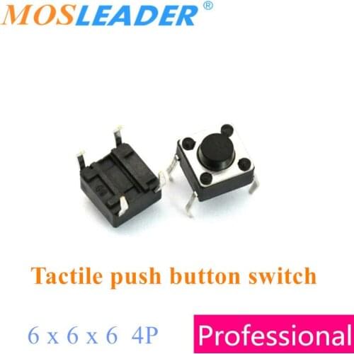 Mosleader 6x6x6 1000pcs 4P Tactile Tact Push Button Micro Switch Momentary DIP Switches Made in China Common and High quality