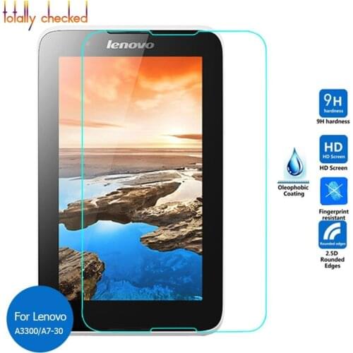 Real Glass for Lenovo A7-30 A3300 A3300-T 7" + Cleaning Kit + Strong Box 9H Tempered Glass Screen Protector Film