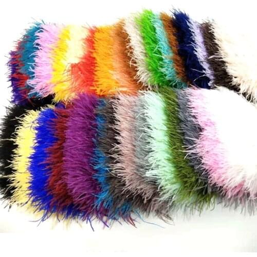 New! Wholesale high quality 97cm of white ostrich feather ribbon, feather length 8-12cm / DIY clothing accessories