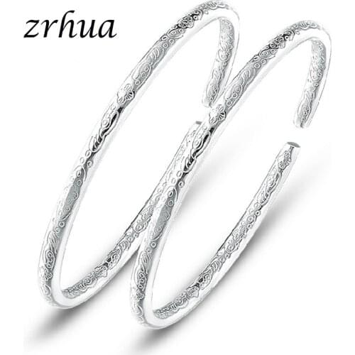 ZRHUA Genuine Fine 925 Sterling Silver Charming Jewelry Bracelet Bangles Women Fashion Accessories Factory Price One PCS