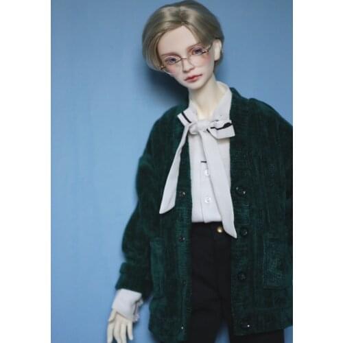 BJD doll clothes for 1/3 1/4 MSD Uncle size frosted cardigan with pocket coat 4 colors into doll accessories