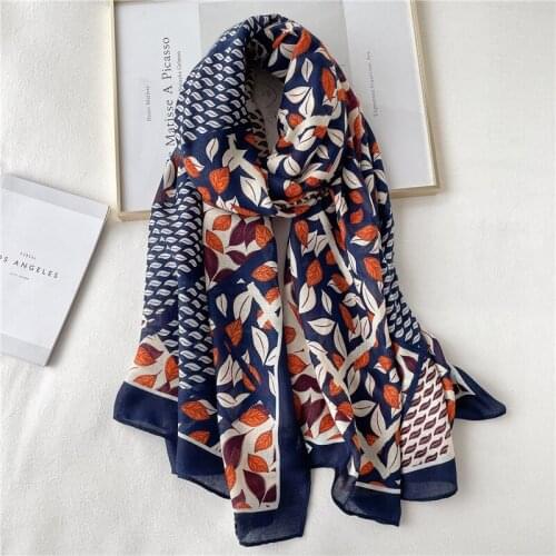 2021 Autumn and Winter Pashmina Design Print Cotton Scarf Women Hijab Wraps Foulard Female Headscarf Bufanda Shawl Beach Stoles