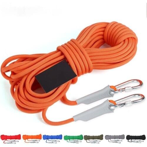 10M 20M Professional Rock Climbing Cord Outdoor Hiking Accessories Rope 9.5mm 12mm Diameter 2600lbs High Strength