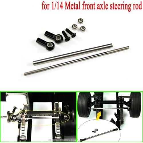 Front Axle Steering Tie Rod Metal Connecting Rod for 1/14 Tamiya RC Truck Car SCANIA VOLVO ACTROS 3363 1851 AROCS MAN TGX Diy