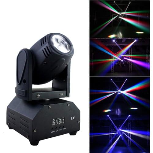 DMX512 Rotating RGBW Stage Effect Lamp 10W LED Beam Moving Head Light Sound Activated Master-slave Auto Beam Stage Lighting