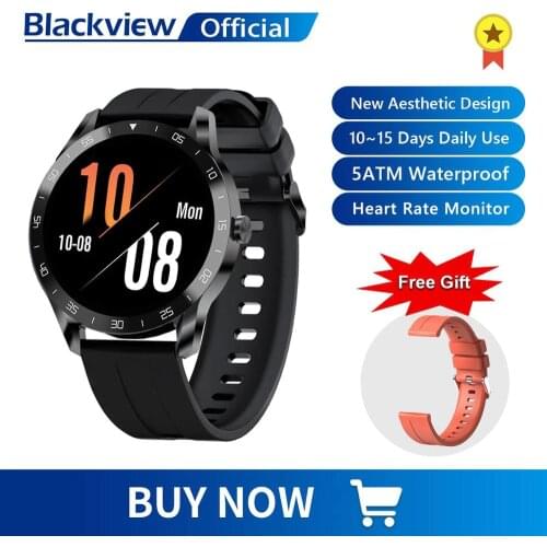 Blackview X1 SmartWatch 5ATM Waterproof Heart Rate Men Women Sports Clock Sleep Monitor Ultra-Long Battrey for IOS Android Phone