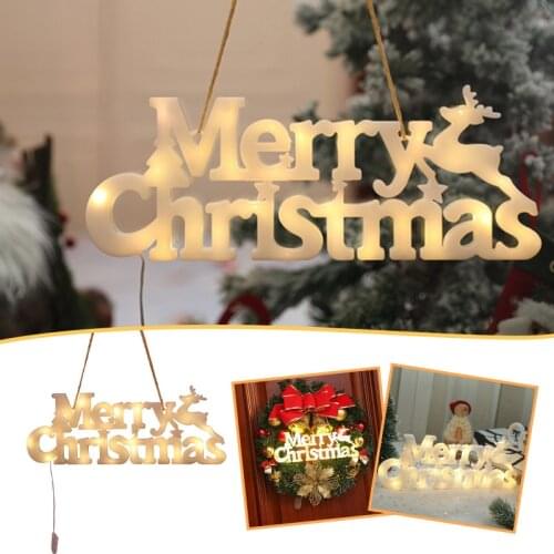 Merry Christmas Letter Lights Hanging LED Garland Decor Festival Themed Night Light for Party Home Ornament CLH@8