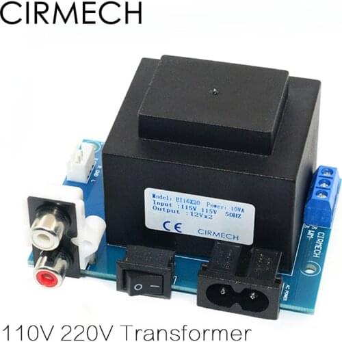 CIRMECH Dual ac 12v transformer 10VA Sealing Square EI transformer 110V 220V in optional for preamplifer headphone amps DAC