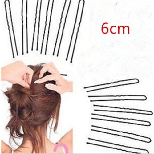 10/30/50 pcs 6CM Hair Waved U-shaped Bobby Pin Barrette Salon Grip Clip Hairpins Black Hair combing device Hairpins