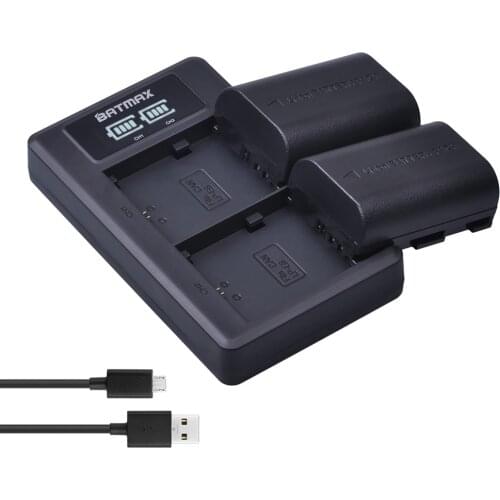 2pcs LP-E6 LP-E6N Battery + LED Display USB Dual Charger for Canon EOS 5D 6D 7D 60D 70D 80D 5D Mark II/ Mark III/ Mark IV