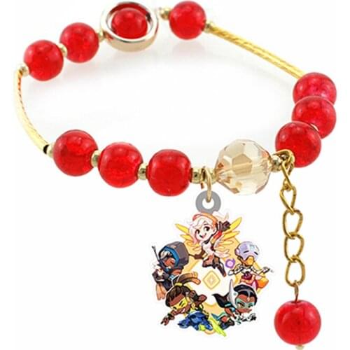Crystal beading Elastic charm Bracelets Acrylic cartoon figure Bracelet charm Elastic Epoxy pendant Jewelry women fashion SS224