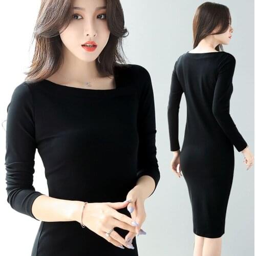 Woman Cotton Soft Dress Half sleeve O-neck Casual Elastic Lady office dress