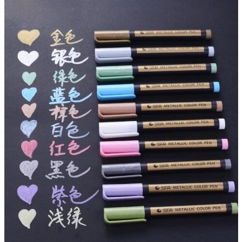 1Pc Metallic Marker Pens for Rock Painting Medium Point Paint Marker Pen for Ceramic Glass Doodling Journaling DIY Album Diary