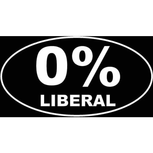 14.1CM*7.5CM 0% Liberal Oval Car Sticker Funny Vinyl Decals Black/Silver C10-01763