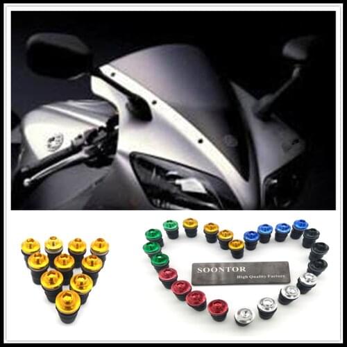 2018 motorcycle Windshield Windscreen Fastener Spike Bolts kit Screw Nuts for SUZUKI GSXR1000 GSXR600 Kawasaki NINJA 300 250R