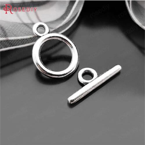 27391)30 Sets O Shape 12MM Champagne Gold Color Zinc Alloy O Toggle Clasps Bracelets Clasps Diy Jewelry Findings Accessories