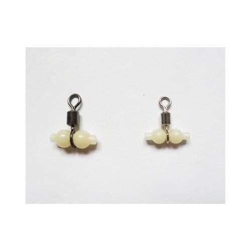 50pcs/lot cross-line fluorescent luminous beads with swivel fishing accessories