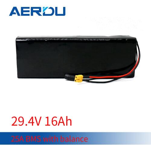 AERDU 7S5P 25v 16Ah 490wt 3200mah 18650 Lithium Battery 29.4v Built-in BMS for electric bike unicycle scooter wheelchair motor