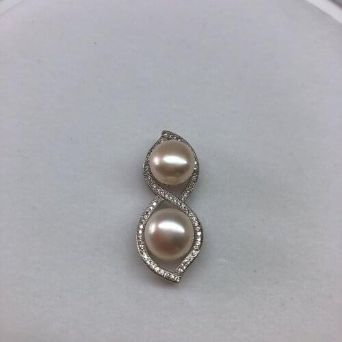 TWO PEARL Design Pendant Base Mountings Findings Jewelry Settings Parts for Female Women Pearls Beads Stones Crystal Agate Coral