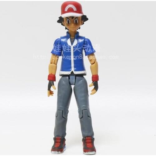 TAKARA TOMY Genuine Pokemon MC Ash Ketchum Joints Movable Action Figure Model Toys