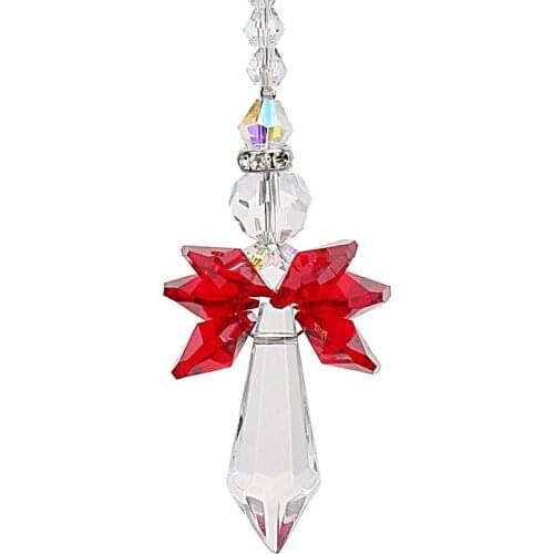 H&D 1pc Hanging Crystal Guardian Angel Suncatcher Window Sun catcher Rainbow Maker Christmas Tree Ornaments Home Wedding Decor