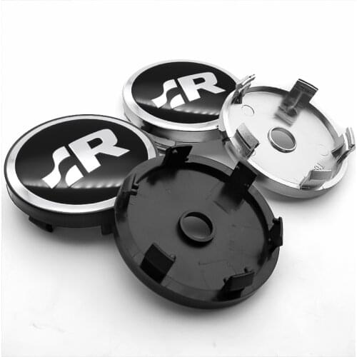 4pcs 56+60mm Wheel Center Hub Caps Car Emblem Badge Wheel Center Cap for Volkswagen SR R Golf 4 5 Polo Jetta MK6 GTI Touareg