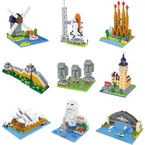 Wisehawk Mini Blocks World Famous Architecture Micro Model Building Christmas Gifts Educational Toys for Children Without Box