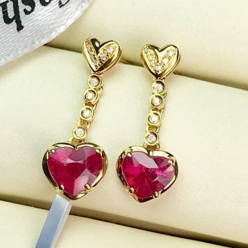 Fashion Dainty Heart Drop Earrings Romantic Luxury Wedding Jewelry For Women Bride Promise Engagement Christmas Gifts