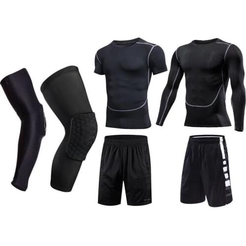 Men basketball Compression Sport Suits Quick Dry Running Sets Clothes Sports Joggers Training Gym Fitness Tracksuits Running Set