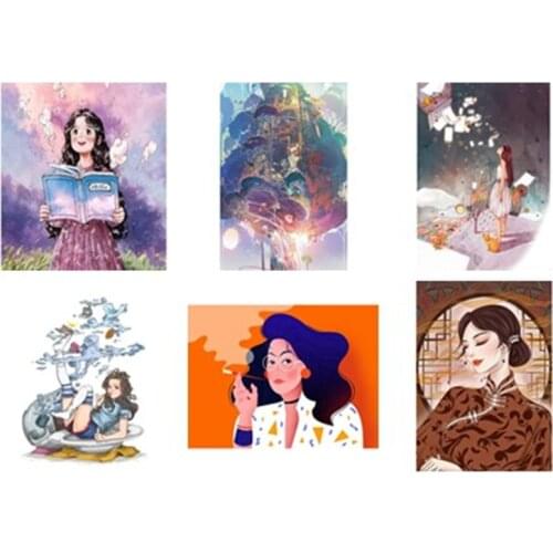 Illustrator Girl Series Diamond Painting 5D DIY Cross Stitch Full Square Drill Embroidery Handmade Home Room Wall Decor JX104