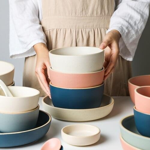 2021 Porcelain Bowl Set Kitchen Dinnerware Serving Bowls Ceramic Bowl As Rice Bowl Soup Bowl Set of 4