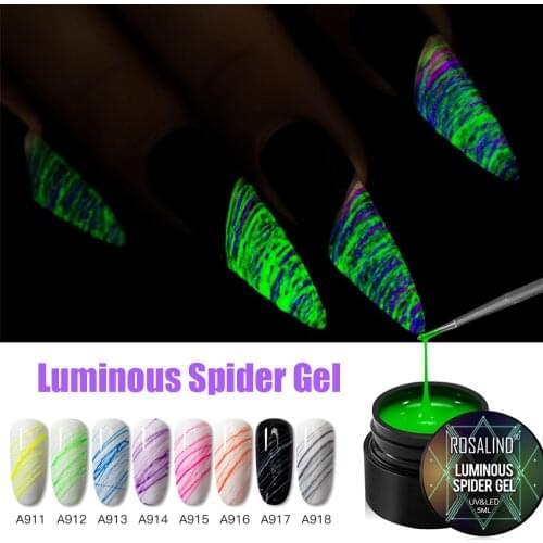 Nail Art Spider Gel Luminous Drawing Glue Polish Paint Pretty-Nail-Wire Thick Creative Elastic DIY Nail Art Decoration Tools 5ml