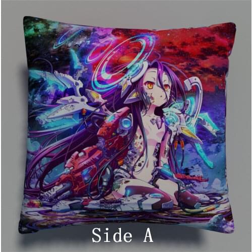 New Shiro No Game No Life Anime two side Pillowcases Hugging Pillow Cushion Case Cover Otaku Gift 677