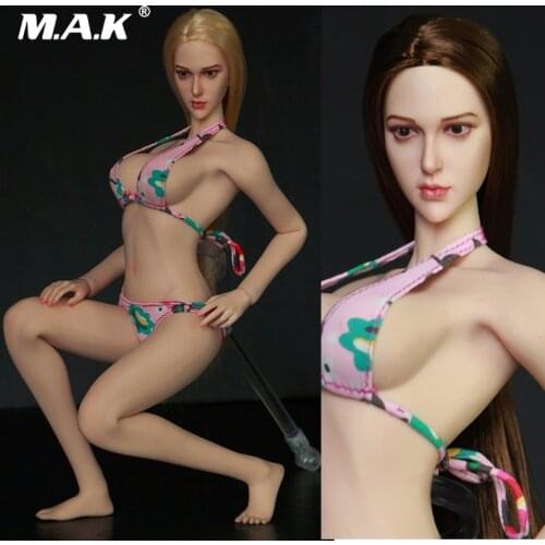 New 1:6 Scale European Beauty Girl Hair Head 1:6 Brown/Blond Long Hair Female Head Sculpt for 12'' pale /Tan Body Action Figure