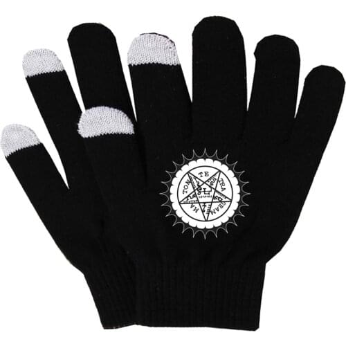 Black Butler Gloves Warm Stretch Knit Gloves Fingerless Gloves Touch Screen Smart Phone Female Gloves
